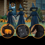 Garden Stake Illuminated Witch Stockings Weather-Resistant Battery Timer