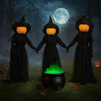 Garden Stake Illuminated Witch Stockings Weather-Resistant Battery Timer