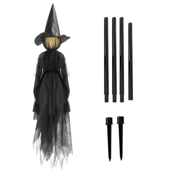 Garden Stake Illuminated Witch Stockings Weather-Resistant Battery Timer