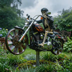 Garden Wind Spinner Motorcycle Chopper Skeleton Rider Acrylic