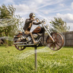 Garden Wind Spinner Motorcycle Chopper Skeleton Rider Acrylic