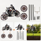 Garden Wind Spinner Motorcycle Chopper Skeleton Rider Acrylic