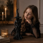 Garden Witch Figurine Hand-Painted Weather-Resistant Resin