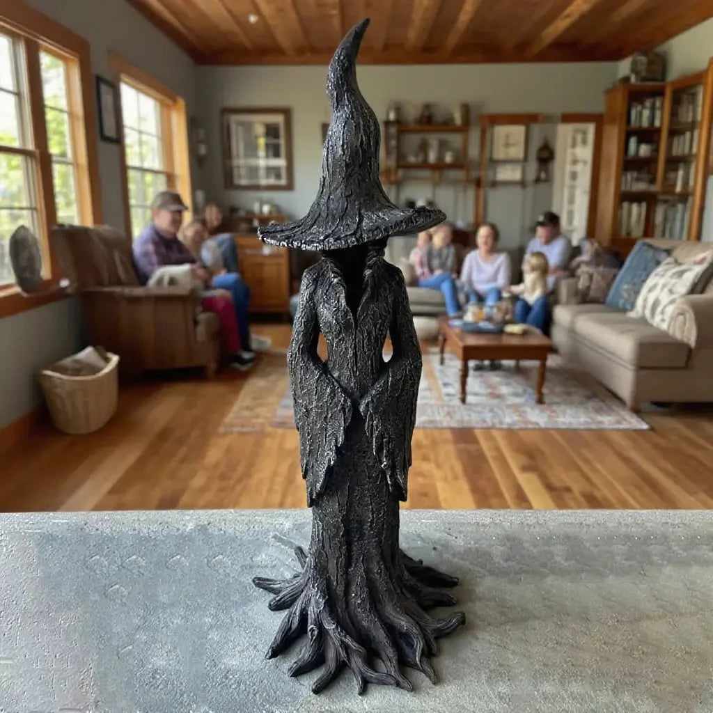Garden Witch Figurine Hand-Painted Weather-Resistant Resin