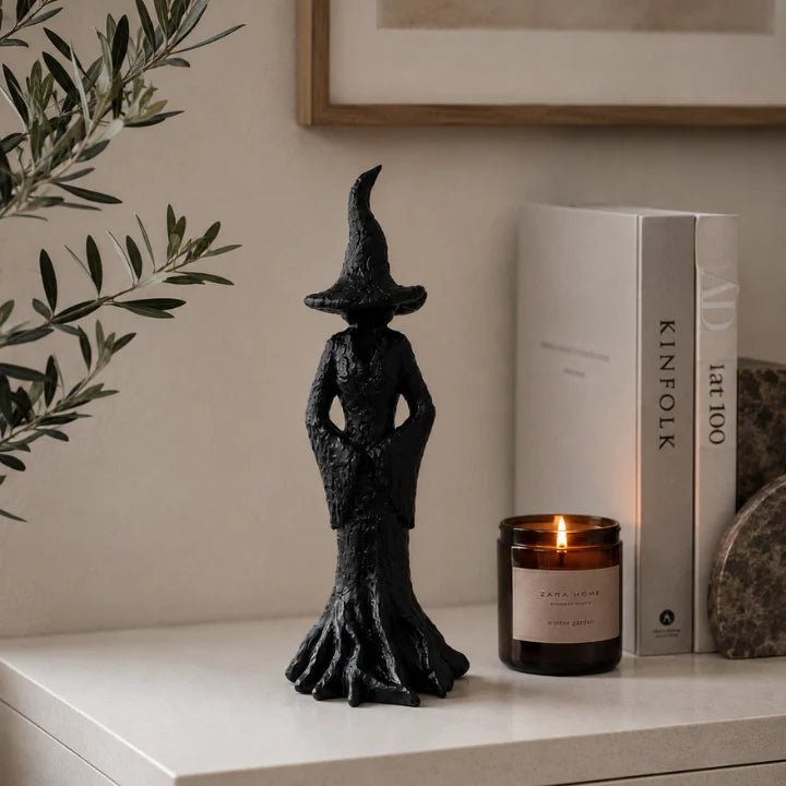 Garden Witch Figurine Hand-Painted Weather-Resistant Resin