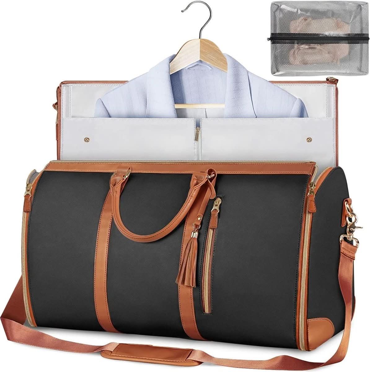 Garment Bag Foldable PU Leather Full-Length Zipper