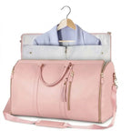 Garment Bag Foldable Waterproof Vegan Leather Detachable Padded Strap