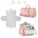 Garment Bag Foldable Waterproof Vegan Leather Detachable Padded Strap