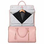 Garment Bag Foldable Waterproof Vegan Leather Detachable Padded Strap