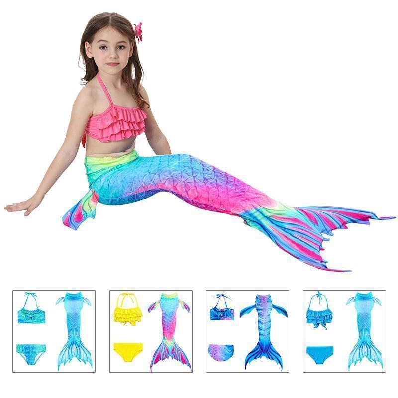Girls Mermaid Swim Set 3-Piece With Tail