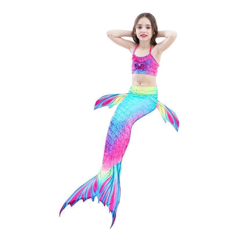 Girls Mermaid Swim Set 3-Piece With Tail