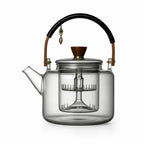 Glass Teapot Heat-Resistant Borosilicate 1L Ergonomic Handle