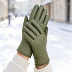 Gloves Woven Leather Soft Lined Textured Grip