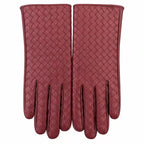 Gloves Woven Leather Warm Lining Textured Grip