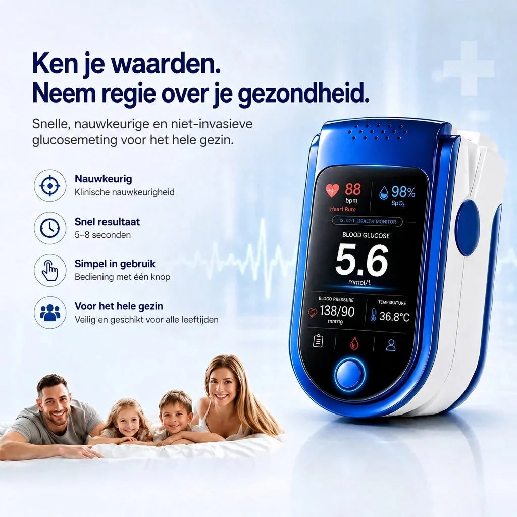 Glucose Monitor Non-Invasive Needle-Free Daily Monitoring