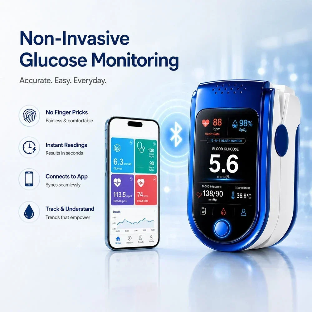 Glucose Monitor Noninvasive Laser Scanning Compact Display