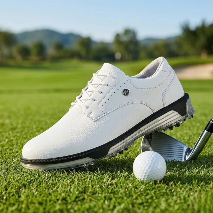 Golf Shoes Genuine Leather Waterproof Spiked Sole