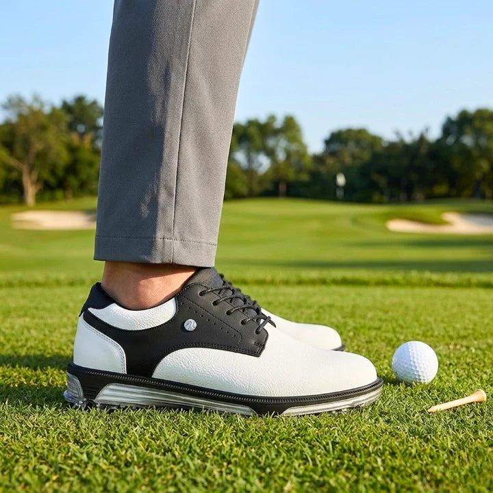 Golf Shoes Genuine Leather Waterproof Spiked Sole