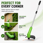 Grass Trimmer Cordless Rechargeable Adjustable Cutting Head Lightweight