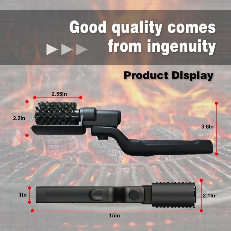 Grill Brush Motorized Rotating Head Cordless Rechargeable