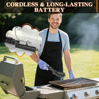 Grill Brush Motorized Rotating Head Cordless Rechargeable