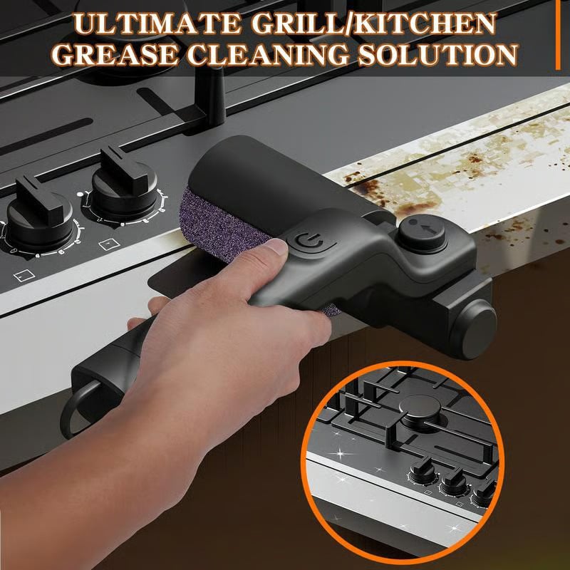 Grill Brush Motorized Rotating Head Cordless Rechargeable