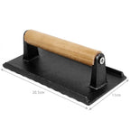 Grill Press Heavy Cast Iron Pre-Seasoned Beechwood Handle