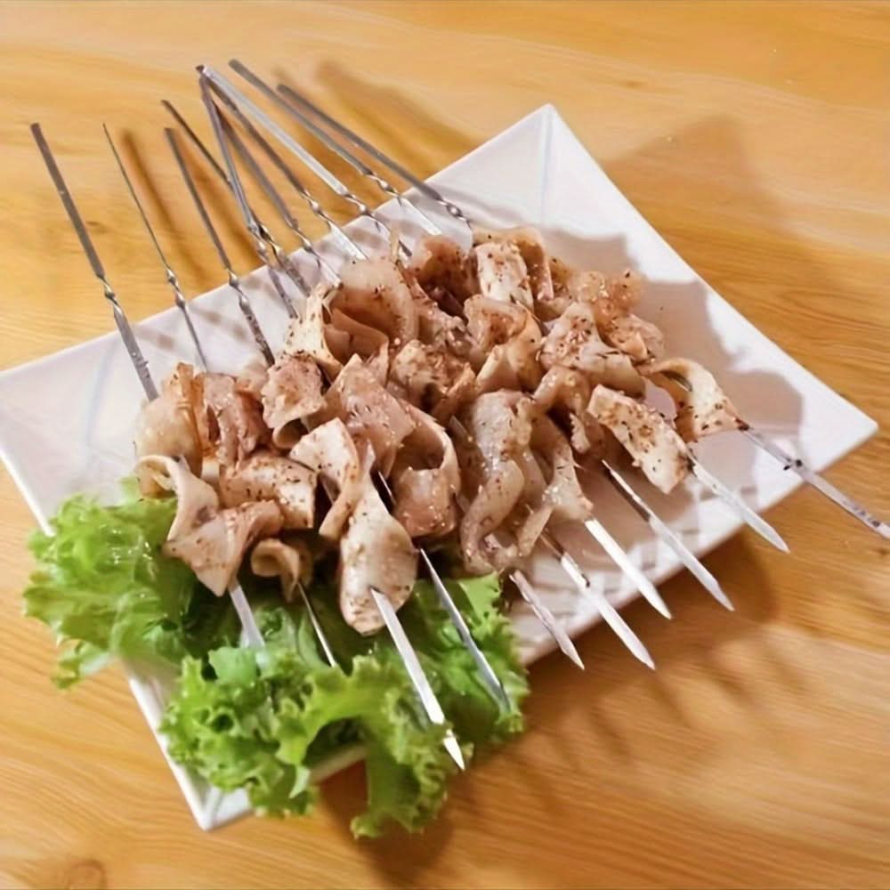 Grill Skewer Set Stainless Steel With Storage Tube