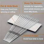 Grill Skewer Set Stainless Steel With Storage Tube