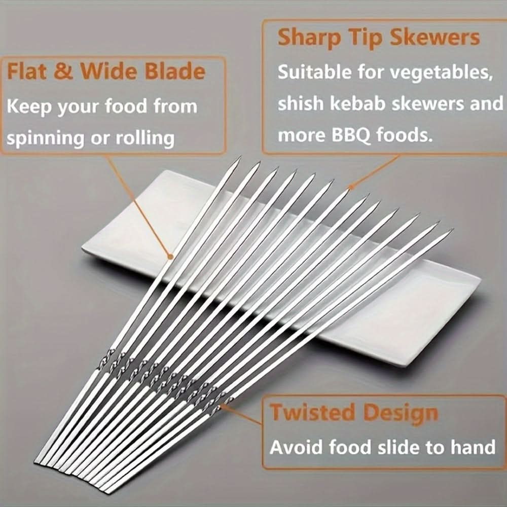 Grill Skewer Set Stainless Steel With Storage Tube