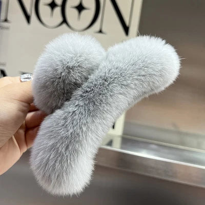 Hair Claw Clip Plush Faux Fur Secure Hold