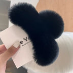 Hair Claw Clip Plush Faux Fur Secure Hold