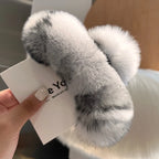 Hair Claw Clip Plush Faux Fur Secure Hold
