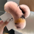 Hair Claw Clip Plush Faux Fur Secure Hold