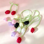 Hair Ribbon Floral Detail Soft Fabric Adjustable