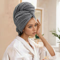 Hair Towel Wrap Velvet Microfiber Quick-Drying Frizz-Reducing