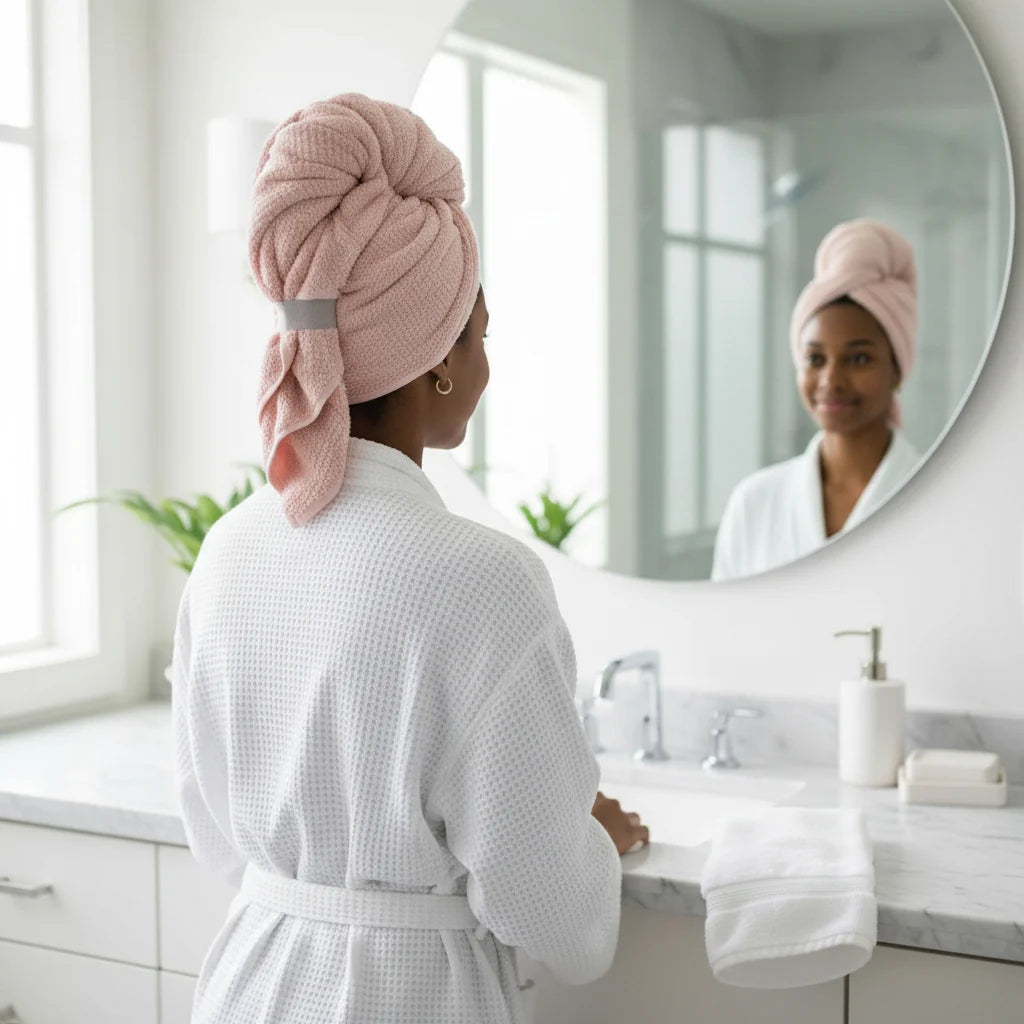 Hair Towel Wrap Velvet Microfiber Quick-Drying Frizz-Reducing