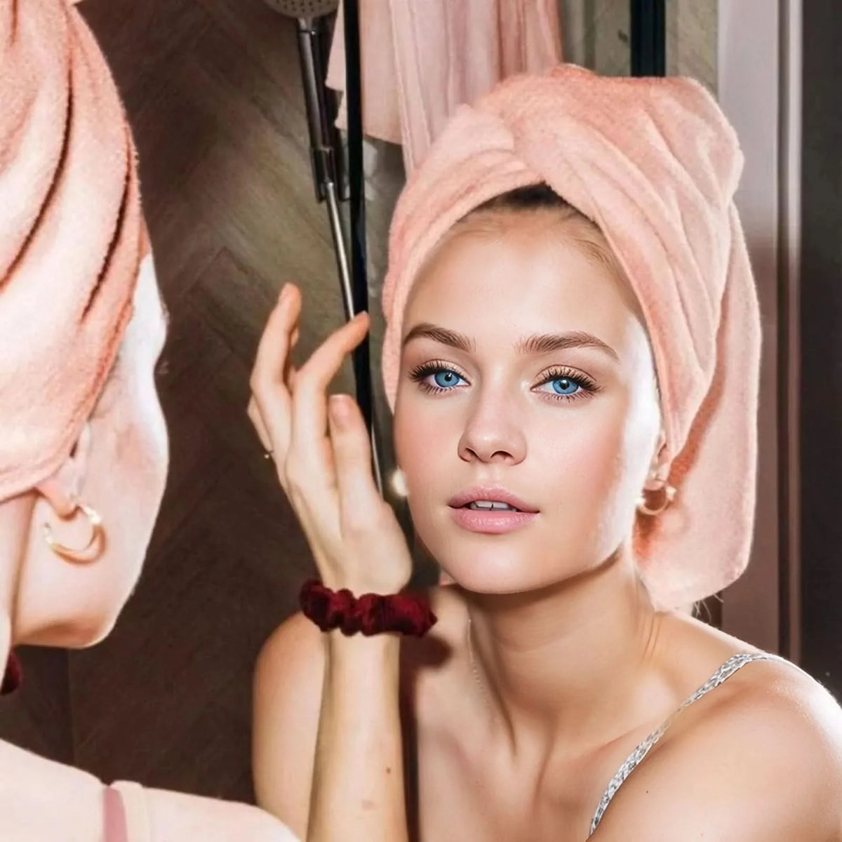 Hair Towel Wrap Velvet Microfiber Quick-Drying Frizz-Reducing