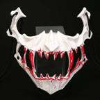 Half-Face Horror Mask Sculpted Fangs Adjustable Elastic Strap