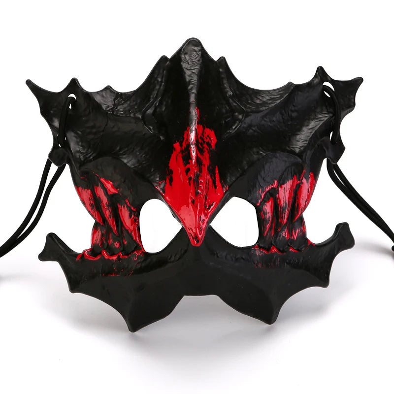 Half-Face Horror Mask Sculpted Fangs Adjustable Elastic Strap