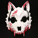 Half-Face Horror Mask Sculpted Fangs Adjustable Elastic Strap