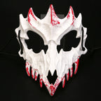 Half-Face Horror Mask Sculpted Fangs Adjustable Elastic Strap