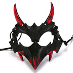 Half-Face Horror Mask Sculpted Fangs Adjustable Elastic Strap