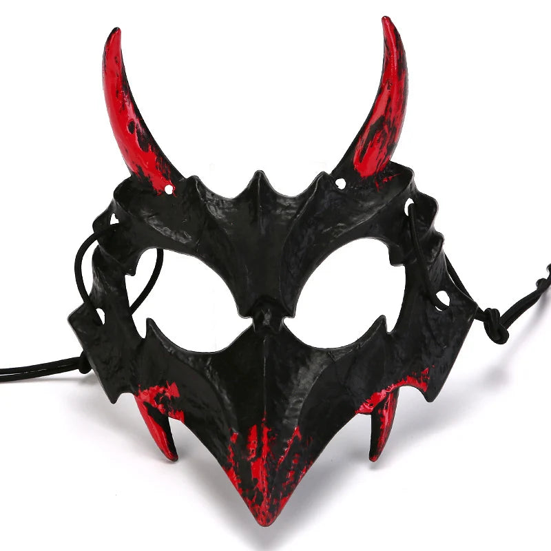 Half-Face Horror Mask Sculpted Fangs Adjustable Elastic Strap