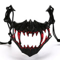 Half-Face Horror Mask Sculpted Fangs Adjustable Elastic Strap