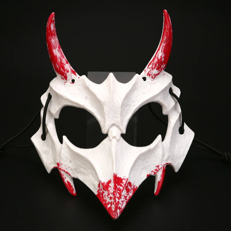 Half-Face Horror Mask Sculpted Fangs Adjustable Elastic Strap