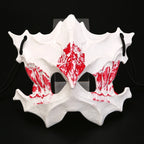 Half-Face Horror Mask Sculpted Fangs Adjustable Elastic Strap