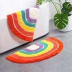 Half-Moon Rug Plush Shag Non-Slip Backing