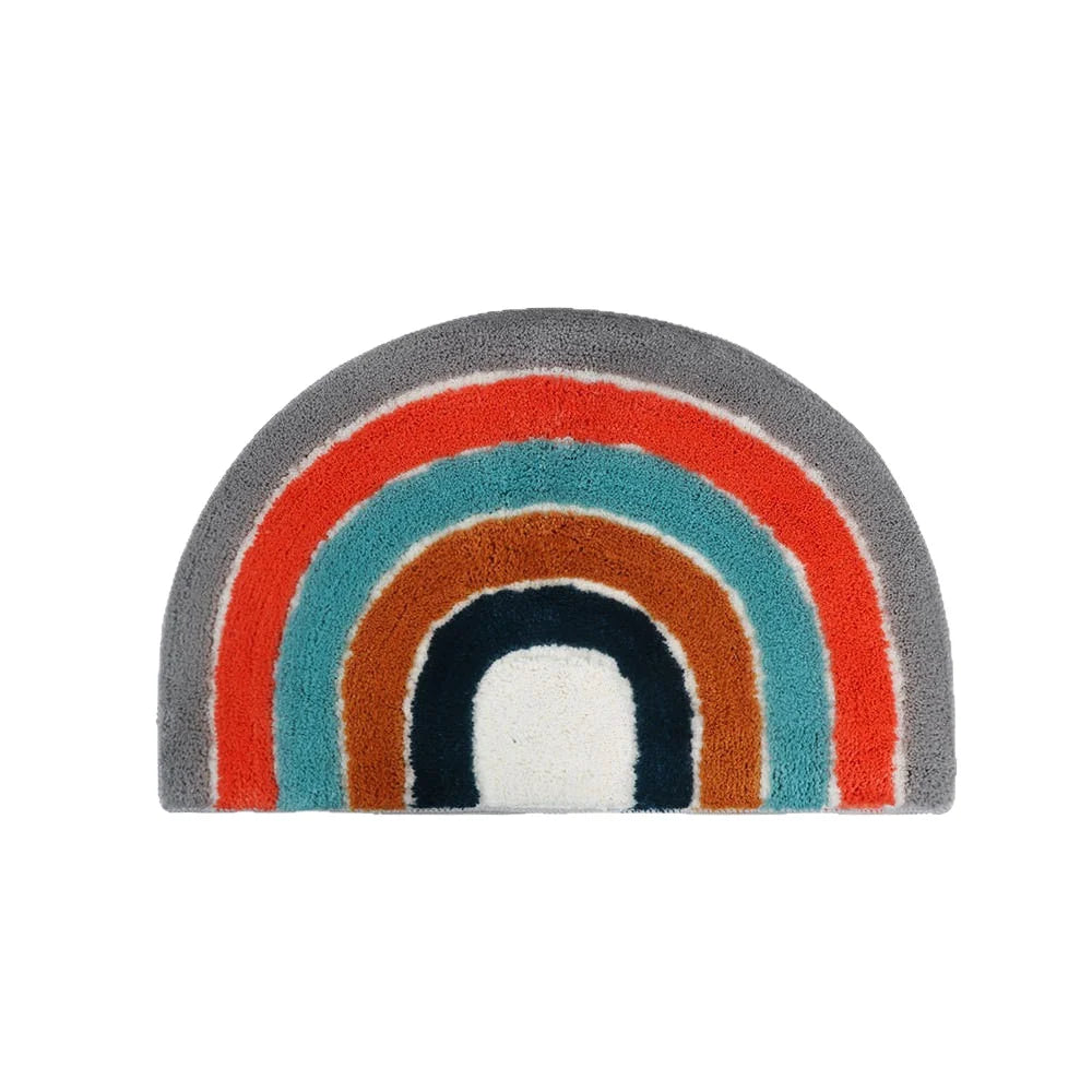 Half-Moon Rug Plush Shag Non-Slip Backing