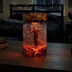 Halloween Lamp Handmade Resin Warm LED Glow